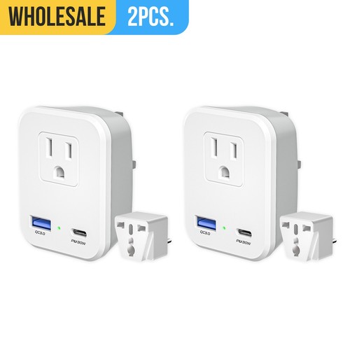 2pack travel plug adapter - plug,