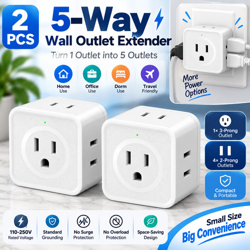 2pcs way wall outlet - wall,
