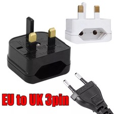 EU 2 Pin to UK 3 Pin Plug