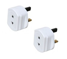 2x Shaver Adaptor UK to 2 Pin