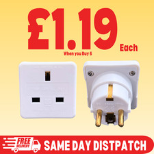 6 PACK UK to EU Travel Adaptor