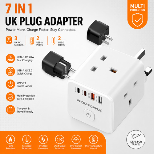 Plug adapter multi 3 - uk,