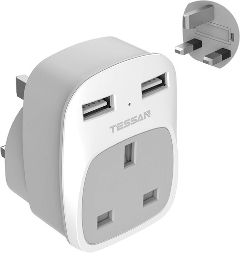 Plug adaptor with usb - uk,