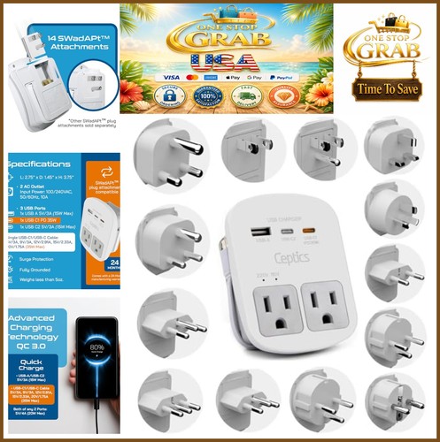 Universal travel adapter - travel, 35w